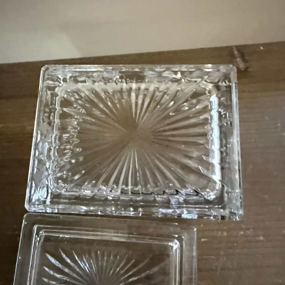Snowflake Covered Glass Box Holiday Magic Candy Bee Box Dish by Luminarc New